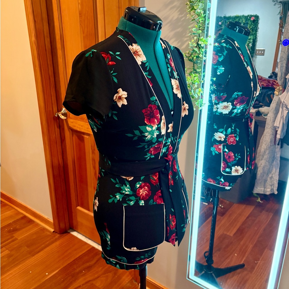 Bleuh Ciel Black Floral Romper